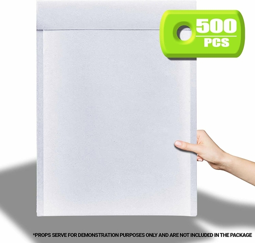 Pack of 500 White Shipping Envelopes 12.5 x 18 Bubble Mailer 12 1/2 x