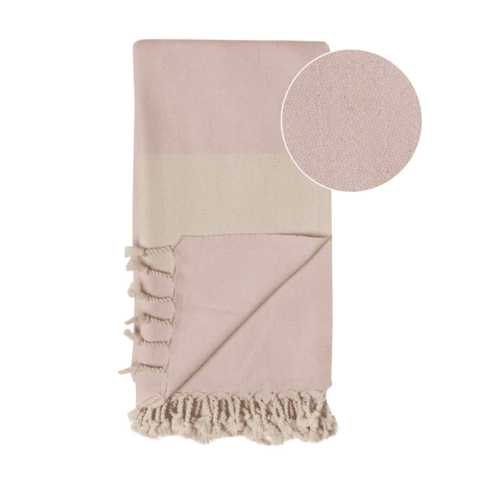 Beach Spa Turkish Hammam Towel Diamant Light Pink