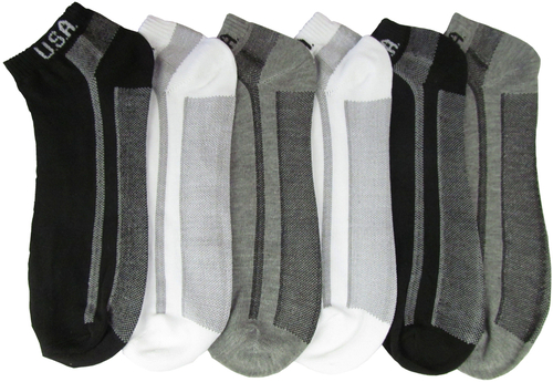 Women/Teen Cotton Ankle Socks with USA Logo - Size 9-11