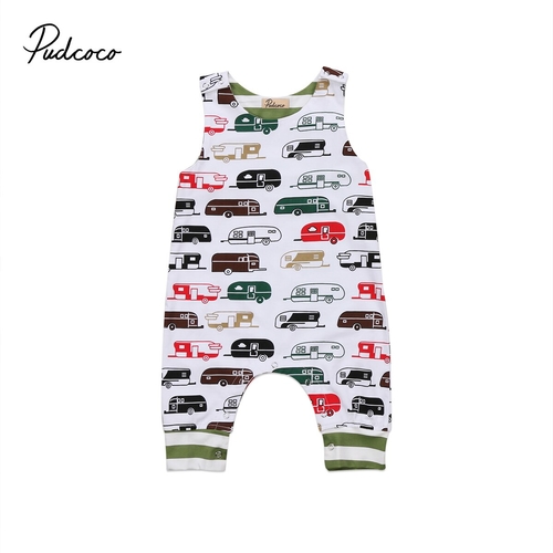 Newborn Baby Boys Girls Cartoon Sleeveless Romper