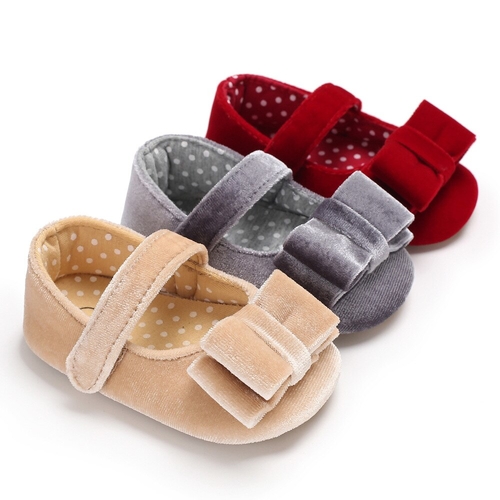 Solid cotton Fabric Newborn baby girls shoes soft
