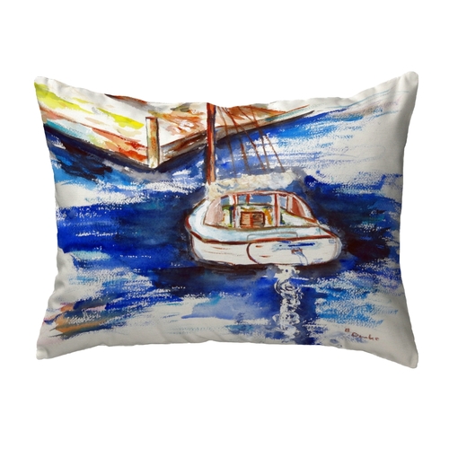 Betsy Drake NC494 16 x 20 in. Sailboat & Dock Noncorded Pillow