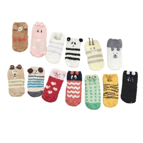 Children's Cartoon Kids Socks Non-slip Fluffy Warm