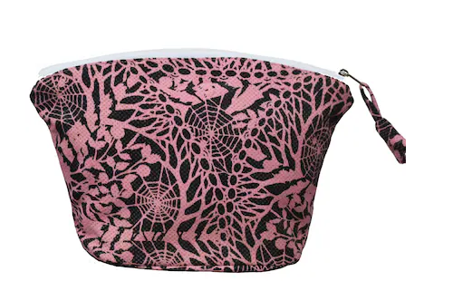 Printed Canvas Spider Design Ladies And Gils Cosmetic And Travel Bag