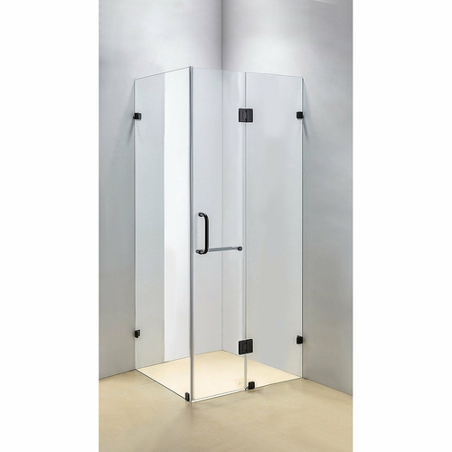120 x 70cm Frameless 10mm Glass Shower Screen By Della Francesca BLACK