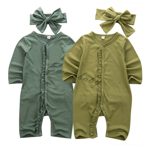 Pudcoco Autumn Infant Kids Baby Boy Girl Solid