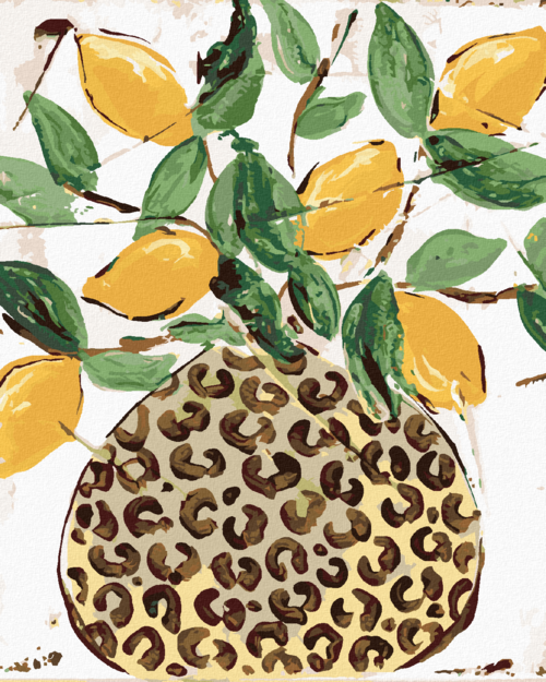 Paint by Numbers - LEMONS IN LEOPARD VASE (HALEY BUSH)