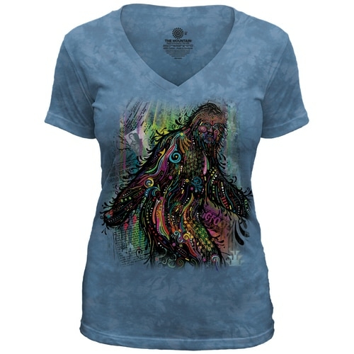 The Mountain 41918600560 Blue Russo Bigfoot V-Necks T-Shirt - Small