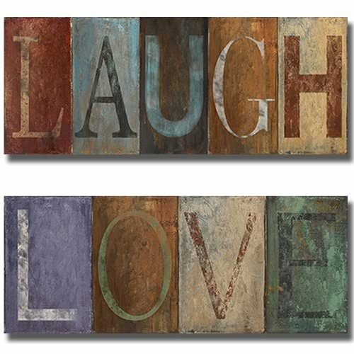 Artistic Home Gallery 1640AM149SG Laugh & Love by Patricia Pinto 2-Pie