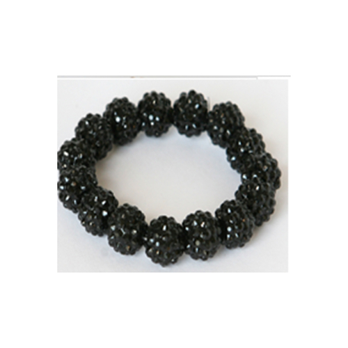 Zirconmania 646B-95X103BK Crystal Fireball Acrylic Stretch Bracelet -J