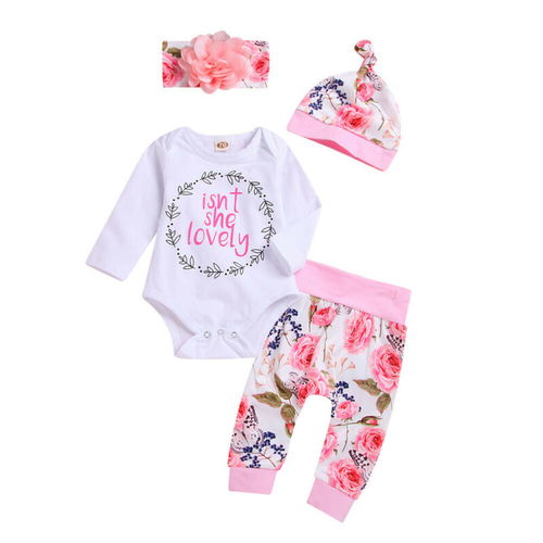 4Pcs Cotton Clothes For 0 24M Baby Newbron Infant