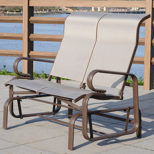 Outsunny Double Seat Glider Garden Bench Rocking Chair Porch Furniture