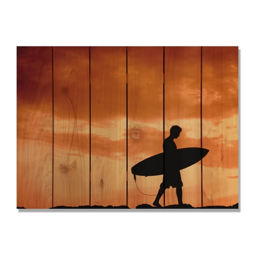 33 x 24 in. Beach Boy Inside & Outside Cedar Wall Art