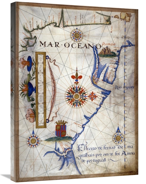 Global Gallery GCS-278259-30-142 30 in. Mar Oceano - Portolan Atlas Il