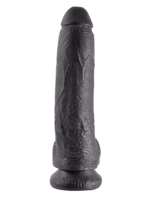 King Cock 9-Inch Cock With Balls - Black