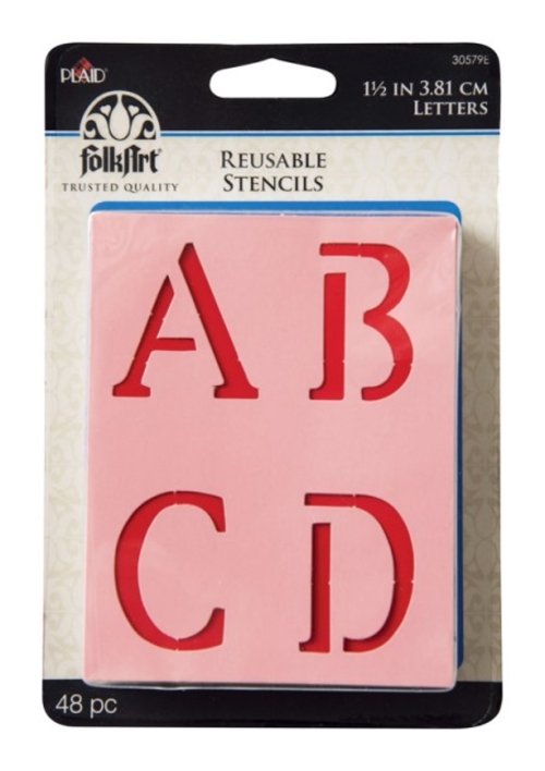 Plaid 30579 Old School Letter Stencil  Card Stock  1.5 in. - 48 Piece 