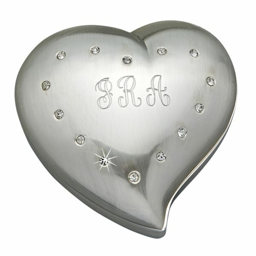 Creative Gifts International 003906 Free Form Brushed Heart Box with C