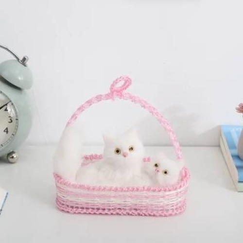 Cute Basket Cat Soft Plush Press Simulation Sound Animal Cotton Toy,