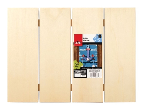 Plaid 40643E Natural Pallet Plaque  Wood & Beige - 15.9 x 1 x 11.8