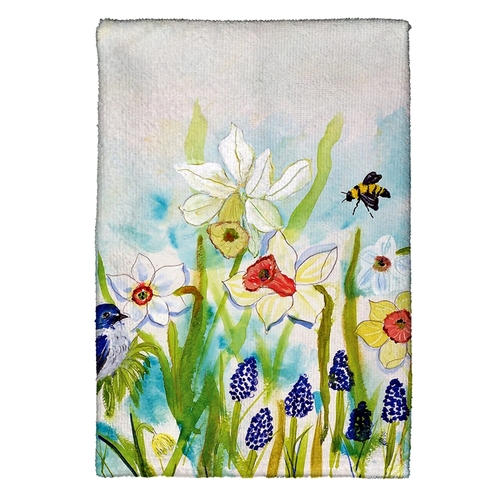 Betsy Drake KT167 Bird & Daffodils Kitchen Towel