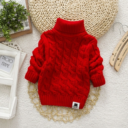 Kids Girl Sweater Tricots Turtleneck Pullover Baby Winter Tops