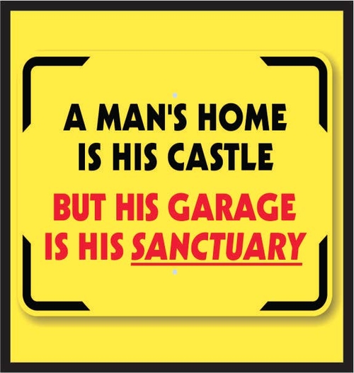 3 Inch Cloth  Patch A Mans Home Is His Castle But His  Garag