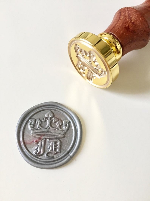 Crown Wedding Wax Seal Stamp with initials