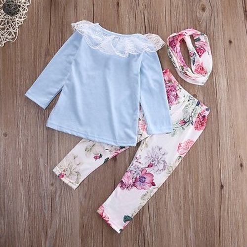 New 2016 Floral Baby Girls clothing set Long