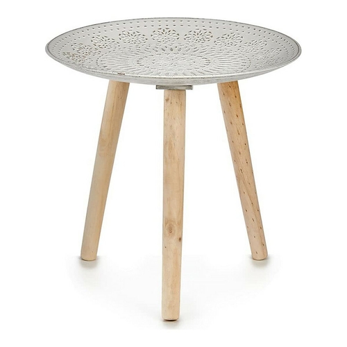 Side table Mandala 40 x 39 x 40 cm Wood Brown White