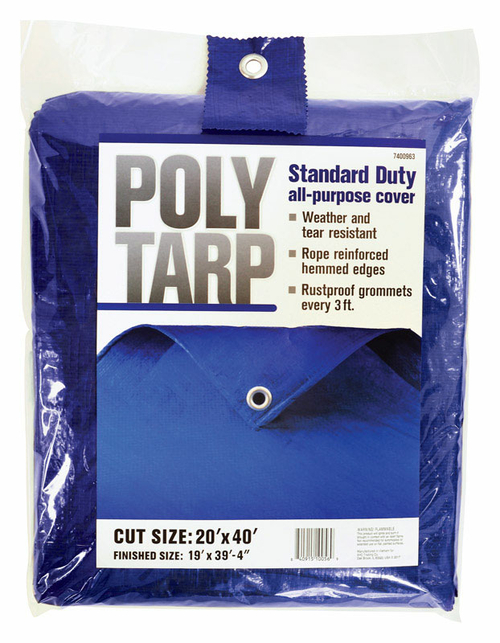 Projex 7400963 20 x 40 ft. Light Duty Polyethylene Tarp, Blue