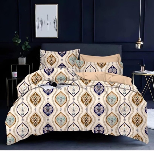 HOME DECOR Soft Elegant Pure Poly Cotton Vintage Print Double Bedsheet