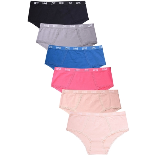 Sofra LP1493CH-6PK-MD Womens Cotton Hipster Intimate Sets, Multi C