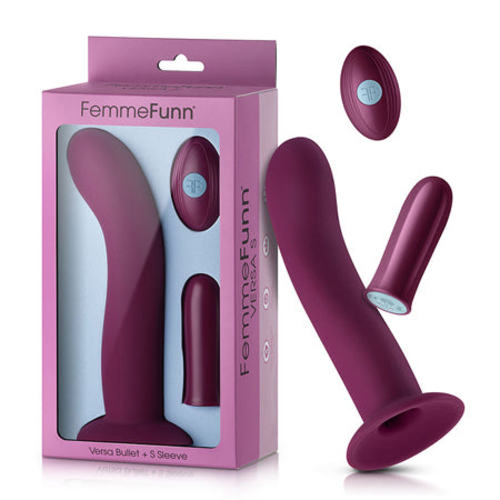 FemmeFunn Versa S Bullet Vibrator & Curved Silicone Sleeve Dark