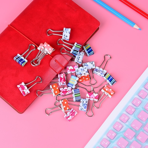 24 Pcs/lot Colorful Cute Metal Binder Clips