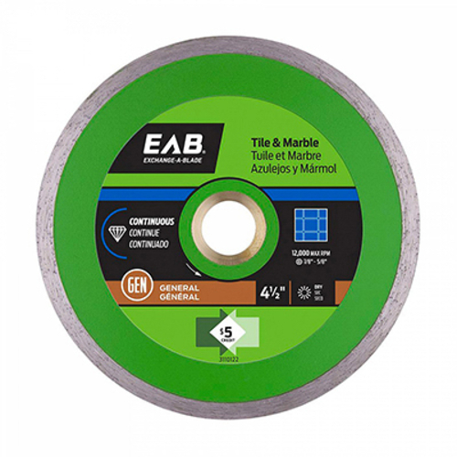 EAB Tool USA 257326 4.5 in. Continuous Rim Design Diamond Blade, P