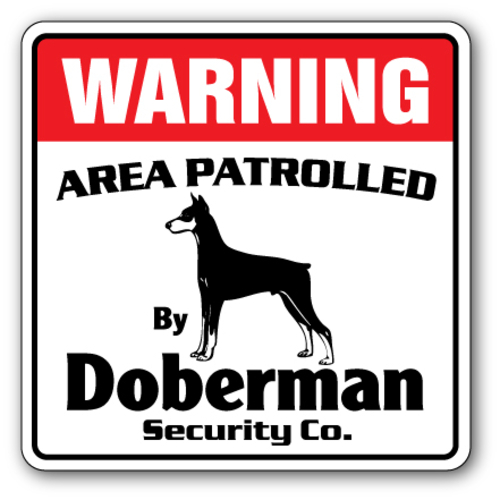 SignMission SS-Doberman 4 x 18 in. Doberman Street Sign - Dog Lover Gr