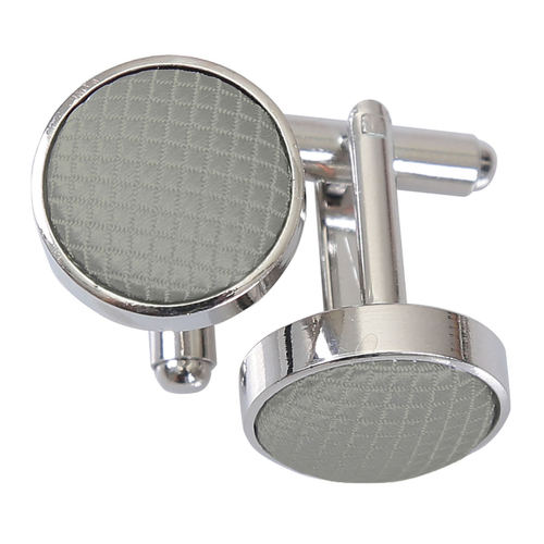 Solid Check Cufflinks - Silver