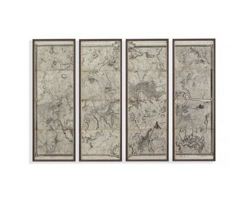 Basset Mirror 9900-607EC Map of London Panels Wall Art