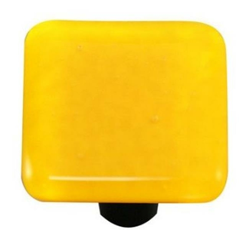 Hot Knobs HK1012-KB Sunflower Yellow Square Glass Cabinet Knob - Black