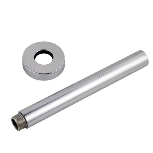 Round Silver Ceiling Shower Arm Rose Chrome Polished 200mm