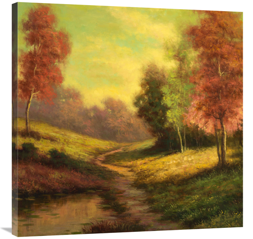 Global Gallery GCS-132511-3636-142 36 x 36 in. Forest Path At Sundown 