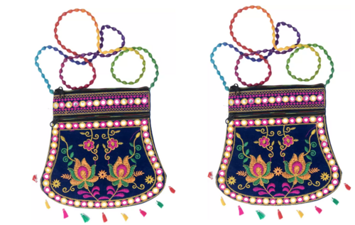 Blue Floral Sling Bag For Women  Pack of 2