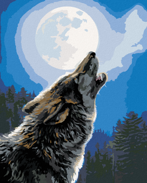 Zuty - Paint by Numbers - WOLVES HOWLING AND THE FULL MOON (JAMES