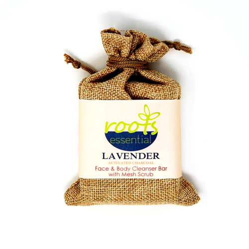 Lavender FACE & BODY CLEANSER BAR (VEGAN) + Mesh Scrub
