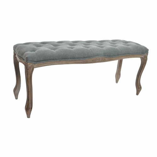 Bench DKD Home Decor   Grey Natural Wood Polyester Dark grey (112 x 36