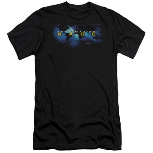 Trevco Amazing Race-Faded Globe - Short Sleeve Adult 30-1 Tee - Black-