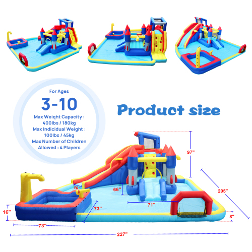 10 in1 Inflatable slide water park bouncing house garden
