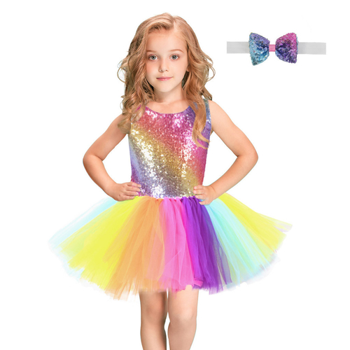 Gradient Baby Girl Colorful Tulle Rainbow Princess