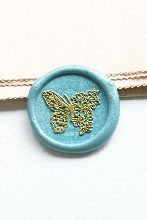 Butterfly Wax seal stamp kit /floral butterfly sealing wax 