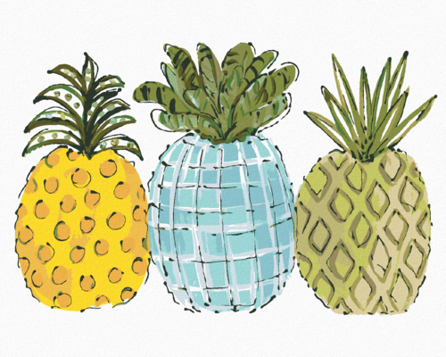 Paint by Numbers - COLOURED PINEAPPLES (HALEY BUSH)